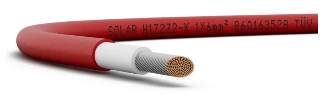 Solárny kábel 6mm² – 1m červená